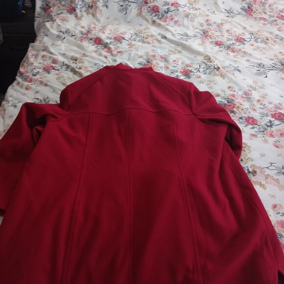 Red Wool lined hooded pea coat London Fog 2X - Picture 6 of 7